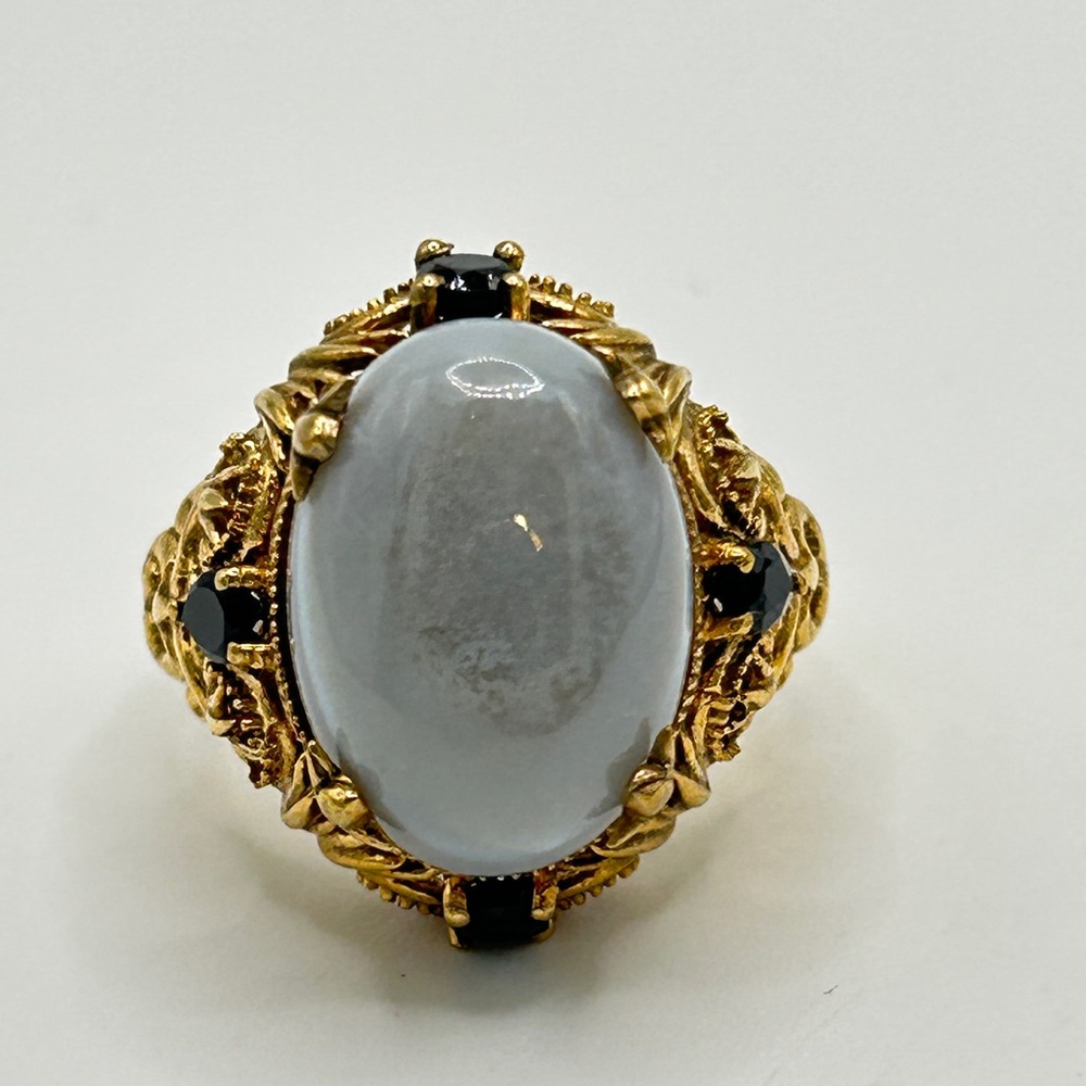 Gray Agate Ring; Size 8.75; GdB